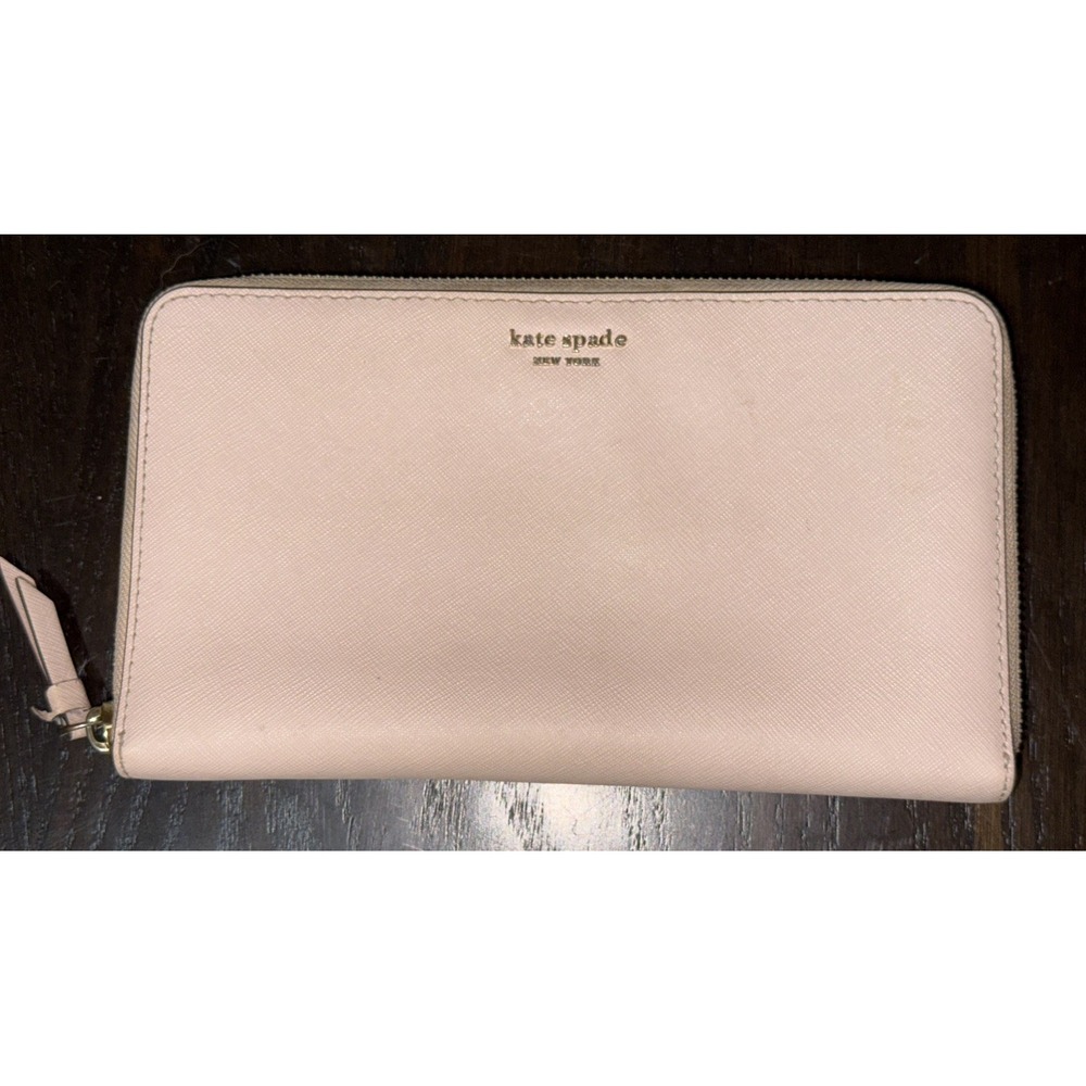 Kate Spade Cameron Large Travel Wallet Blush Pink Saffiano Leather WLRU5442